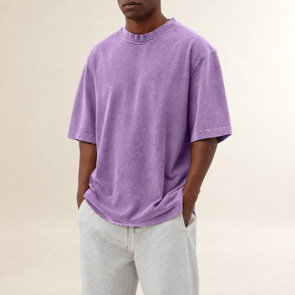 T-shirt męski relaxed fit z krótkim rękawem i okrągłym dekoltem