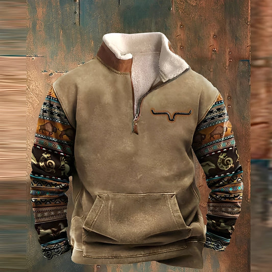 Kenton - Modny sweter męski z zamkiem