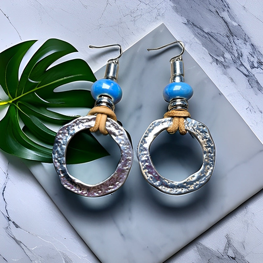 Mira – Srebrne kolczyki w kształcie okręgu w stylu boho-vintage