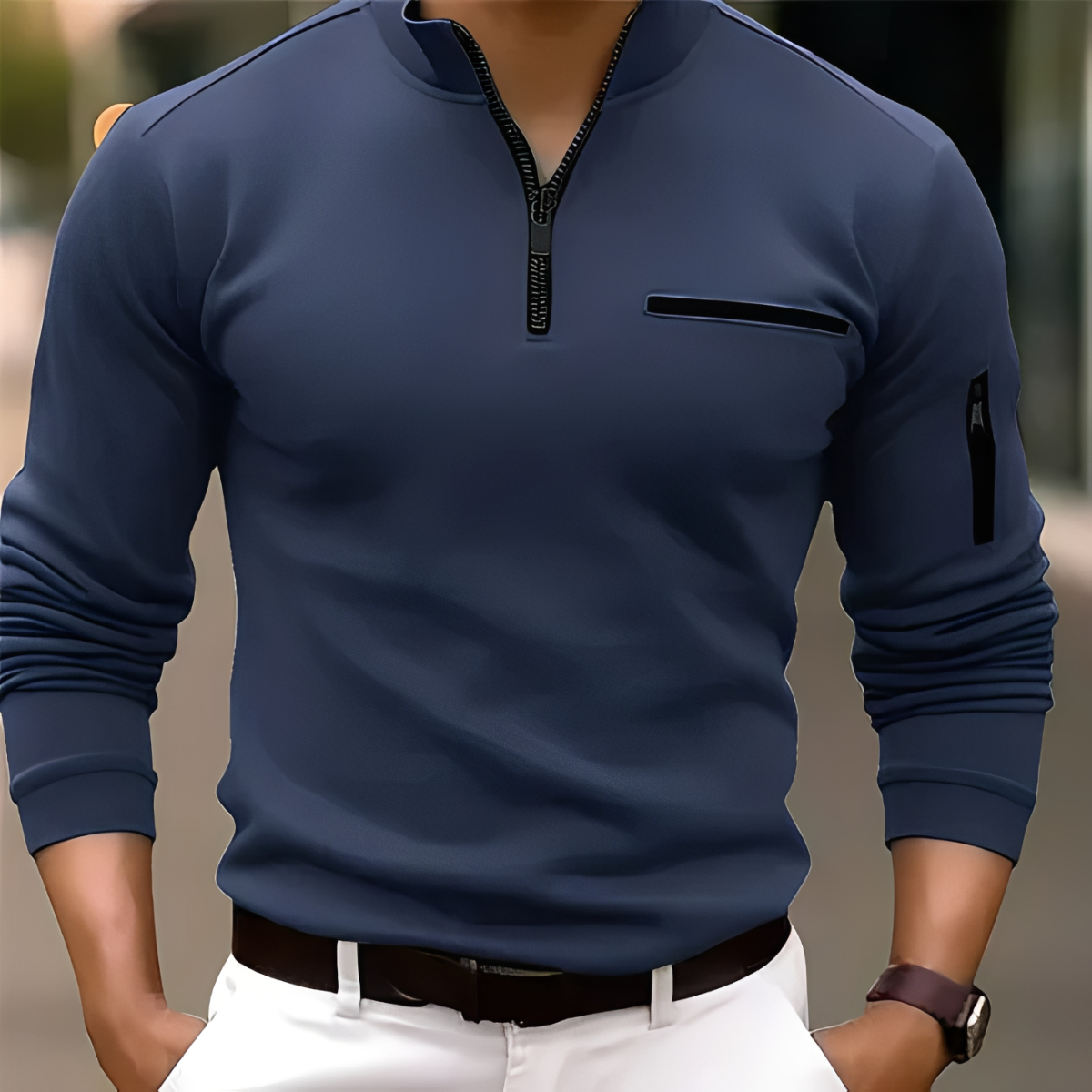 Marco - Stylowy sweter z zamkiem
