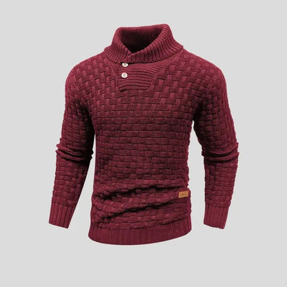 Eldon - Stylowy męski sweter z guzikami