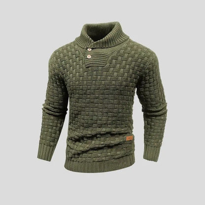 Eldon - Stylowy męski sweter z guzikami