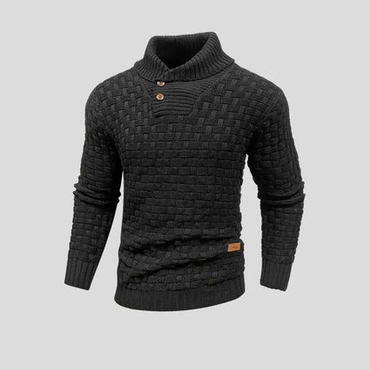 Eldon - Stylowy męski sweter z guzikami
