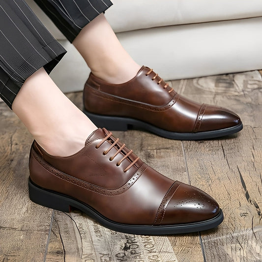 Fulton - Nowoczesne, stylowe, męskie skórzane buty brogue