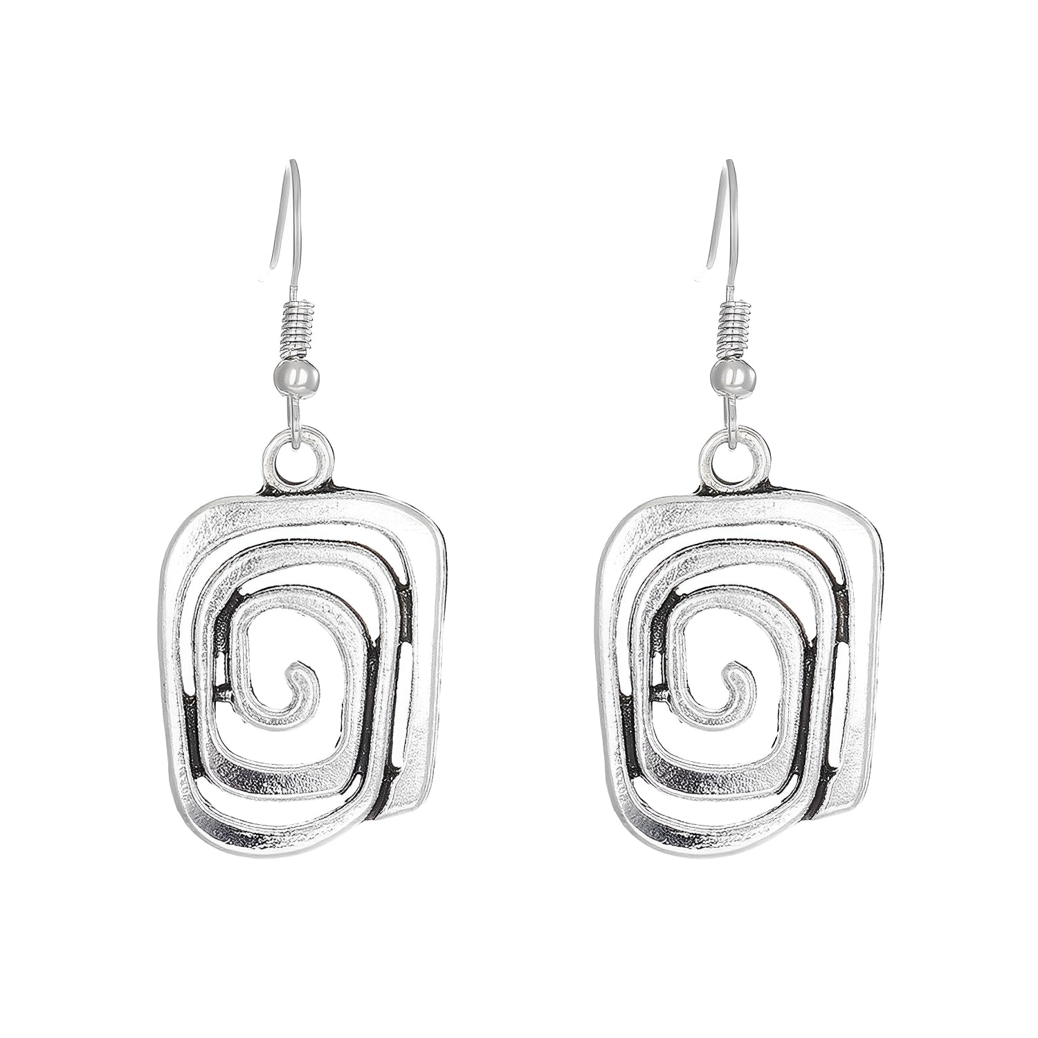 Kaia – Srebrne kolczyki Boho z spiralnym wzorem