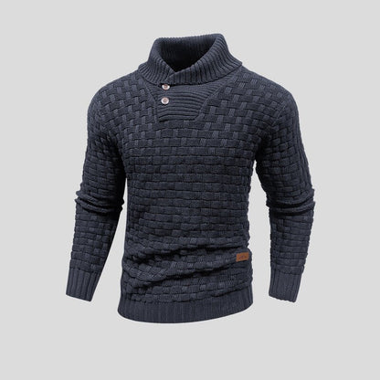 Eldon - Stylowy męski sweter z guzikami