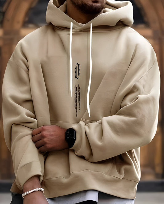 Clayton - Stylowy i luźny męski hoodie z nadrukiem