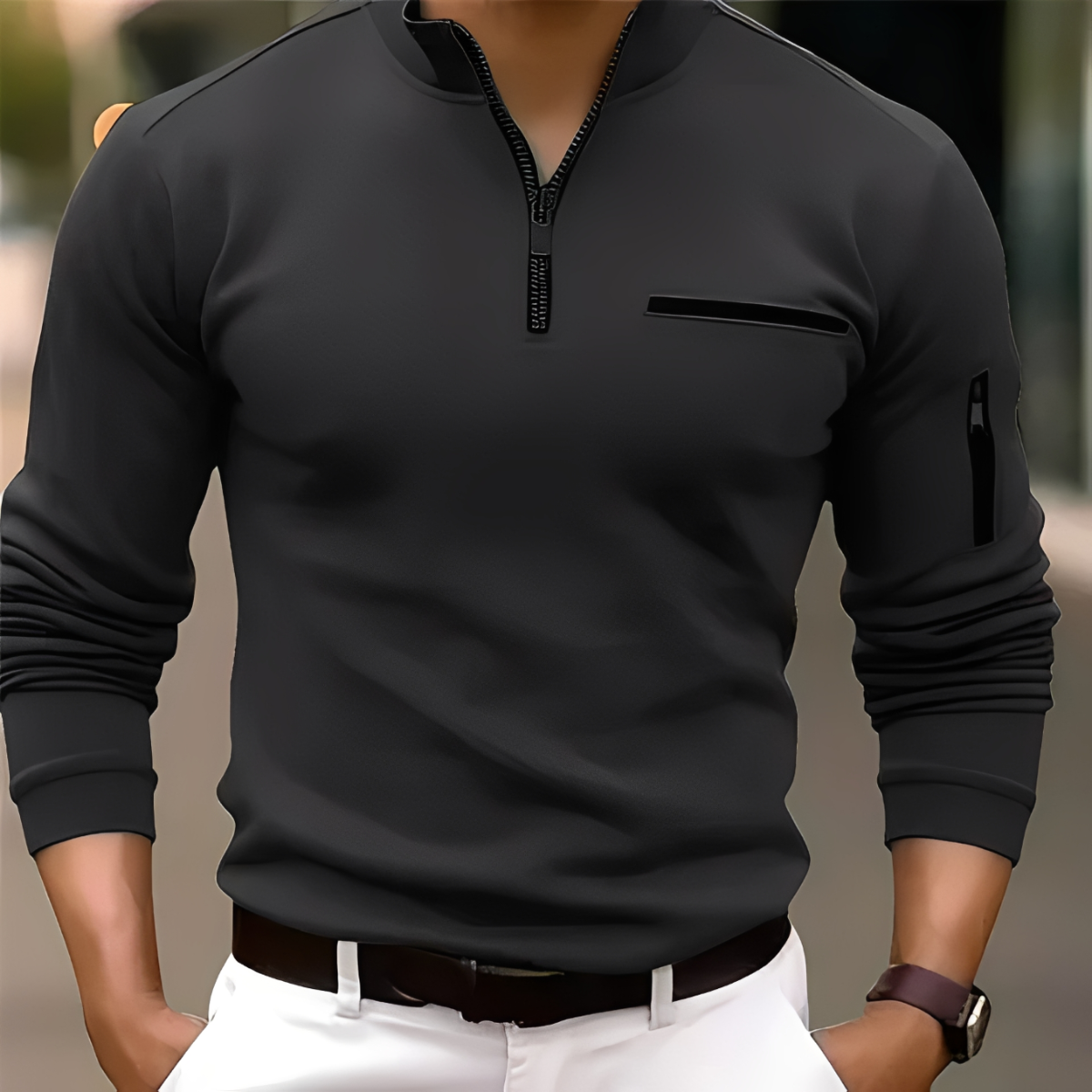 Marco - Stylowy sweter z zamkiem
