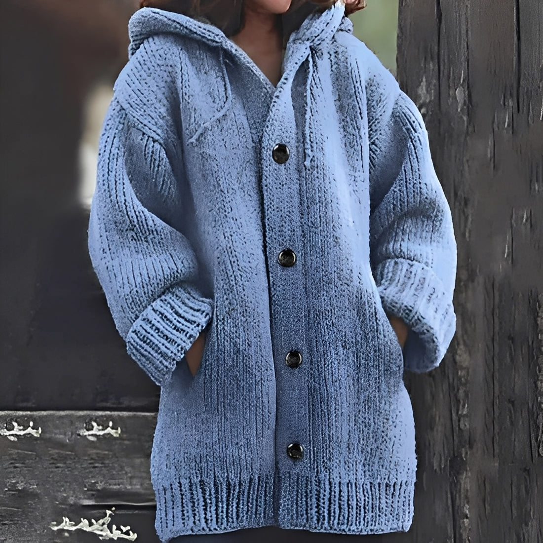 Jaqueline - Wygodny damski sweter z kapturem