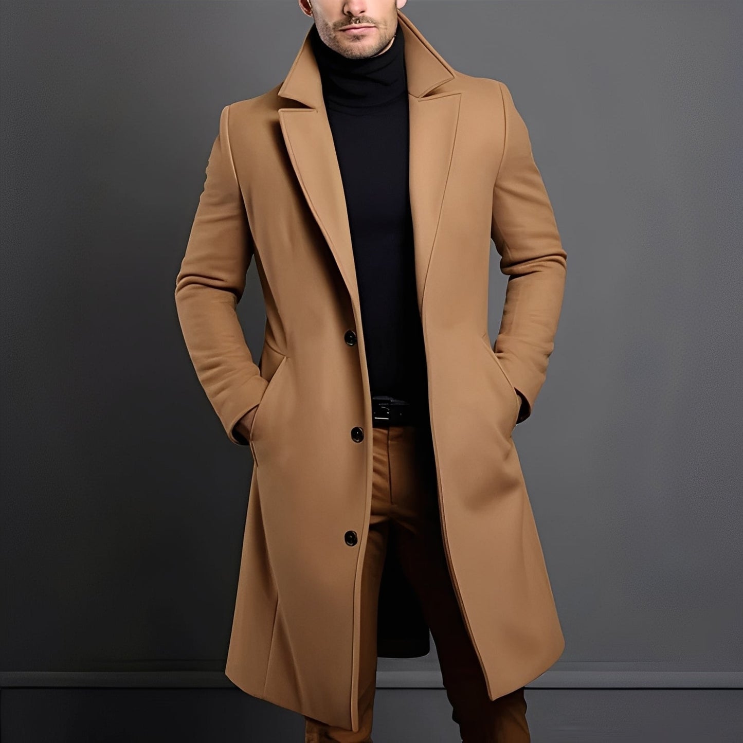 Tucker - Elegancki Męski Płaszcz Wełniany