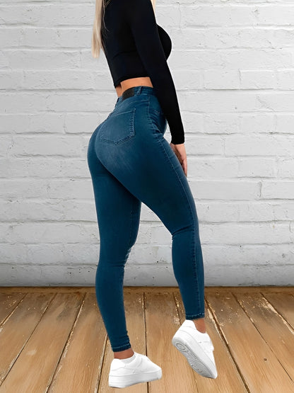Cherise - Luźne jeansy slim-fit dla kobiet z wysokim stanem