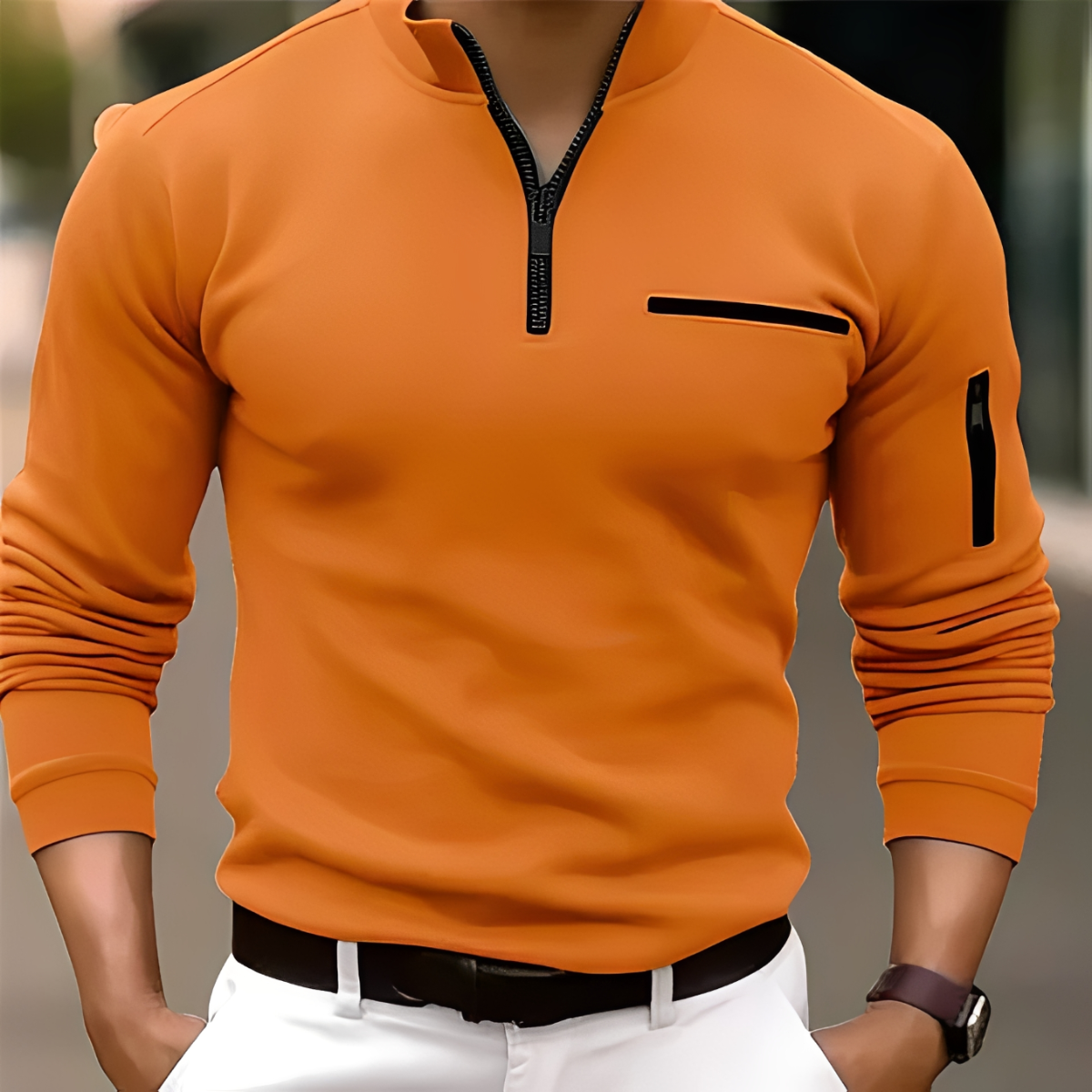 Marco - Stylowy sweter z zamkiem