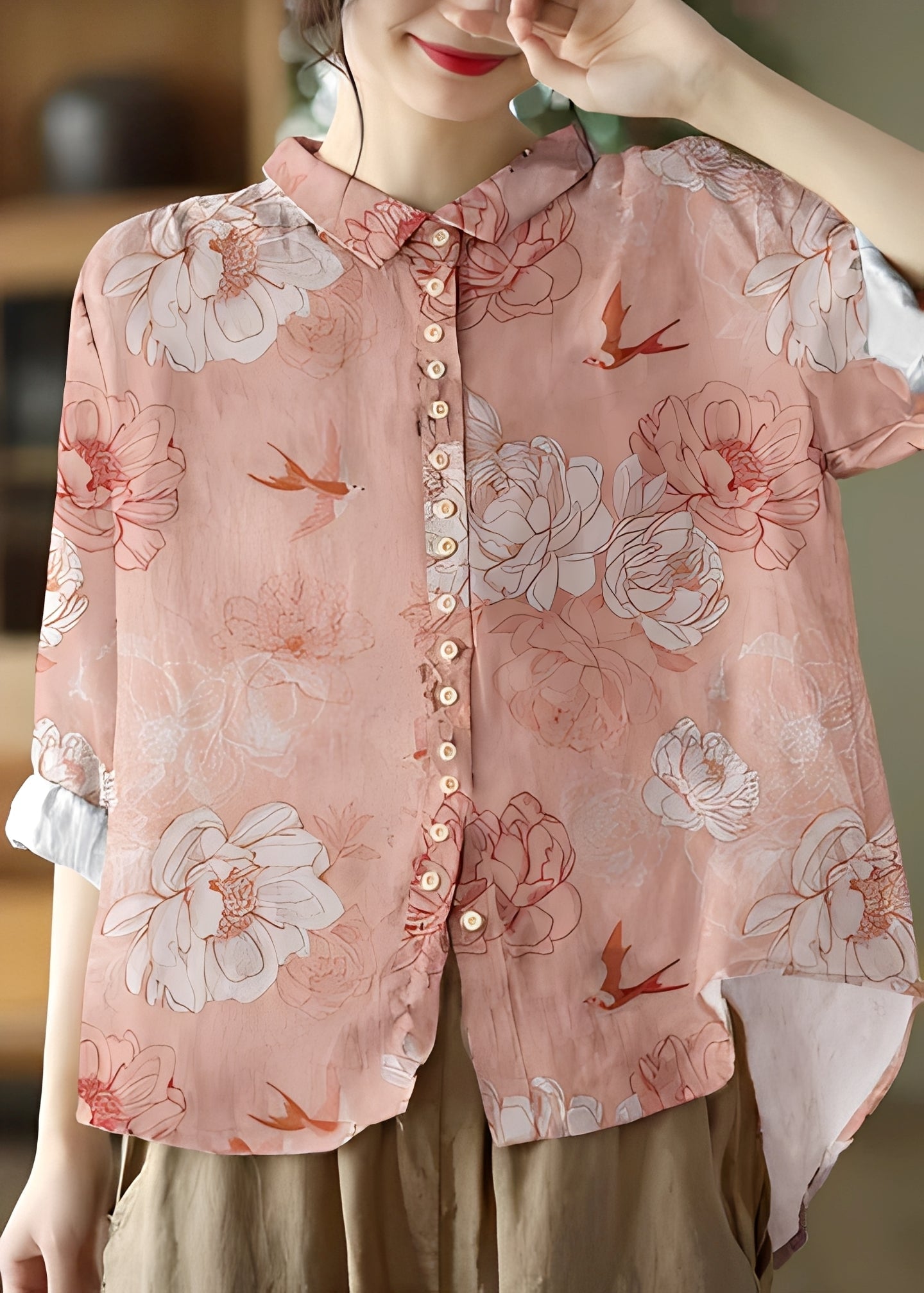 Tianna - Klasyczna bluzka z długim rękawem dla kobiet