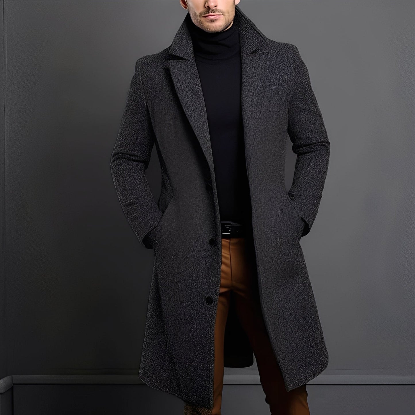 Tucker - Elegancki Męski Płaszcz Wełniany