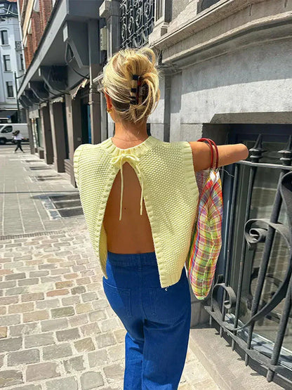 Irene – Top Dzianina Otwarte Plecy