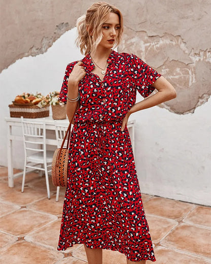 Vexana - Zwiewna Letnia Sukienka Damska z Nadrukiem Elegancka