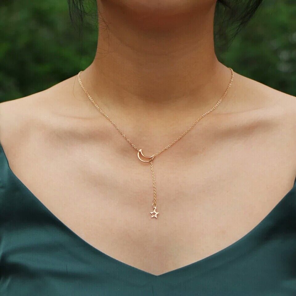 Księżyc i gwiazda - Naszyjnik w stylu Lariat